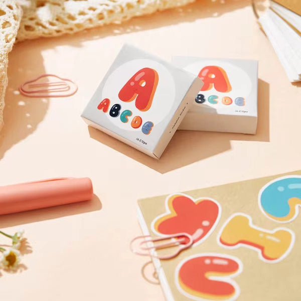 Cajita de Stickers Mini Letras Números o Símbolos