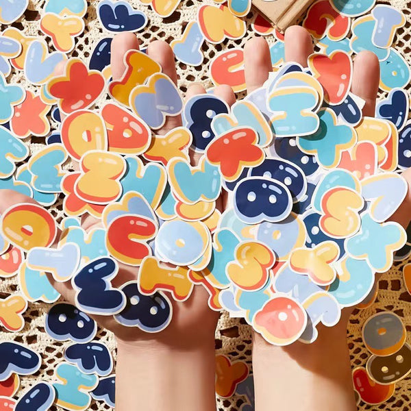 Cajita de Stickers Mini Letras Números o Símbolos