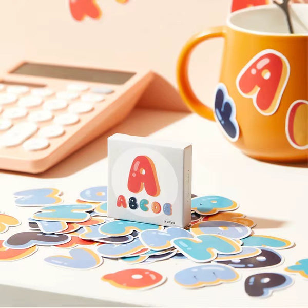 Cajita de Stickers Mini Letras Números o Símbolos