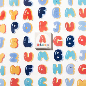 Cajita de Stickers Mini Letras Números o Símbolos