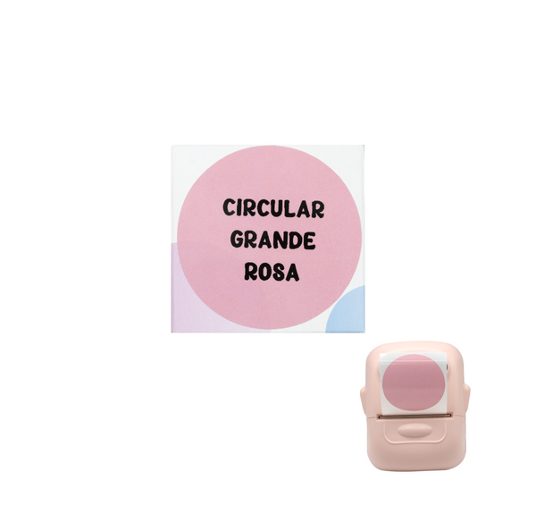 Etiquetas Autoadhesivas Circular Rosa para Mini Impresora Eva